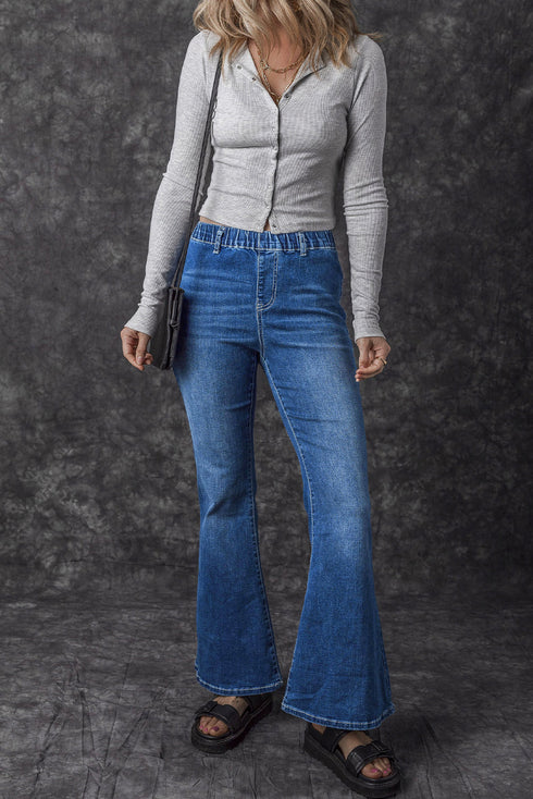 Southern Belle Elastic High Waist Flare Denim Jeans