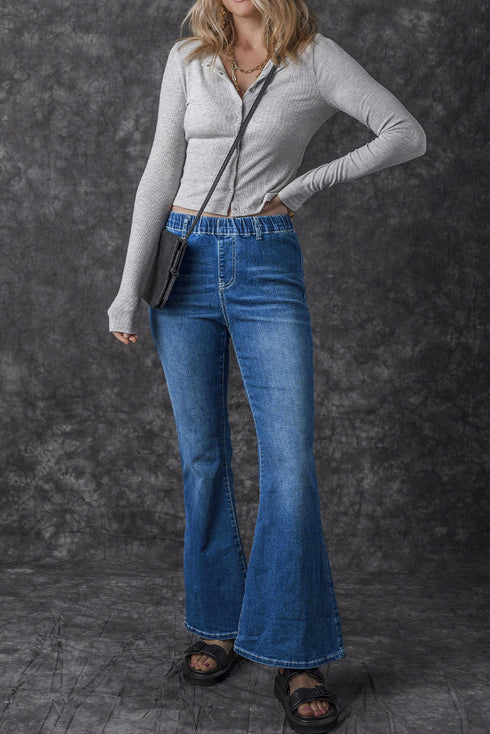 Southern Belle Elastic High Waist Flare Denim Jeans