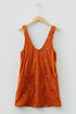 Southern Belle Floral Embroidered Corduroy Overall Mini Dress