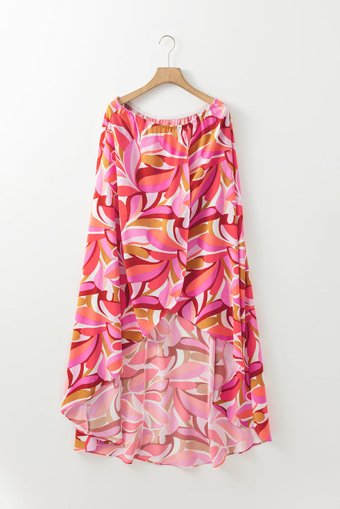 Southern Belle Floral High Low Bandeau Midi Dress