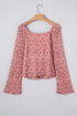 Southern Belle Floral Lace Drawstring Knot Blouse