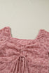 Southern Belle Floral Lace Drawstring Knot Blouse
