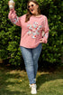 Southern Belle Floral Patchwork Applique Plus Size Sweatshirt