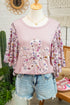 Southern Belle Floral Patchwork Flowy Half Sleeve Blouse
