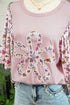 Southern Belle Floral Patchwork Flowy Half Sleeve Blouse