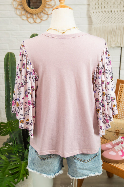 Southern Belle Floral Patchwork Flowy Half Sleeve Blouse