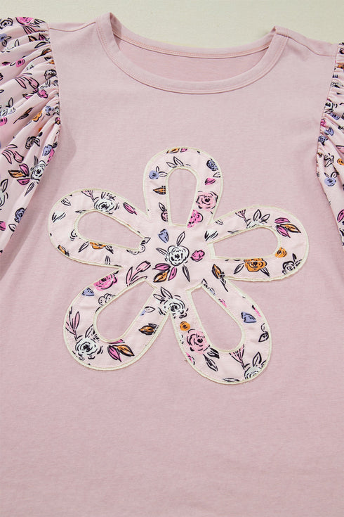 Southern Belle Floral Patchwork Flowy Half Sleeve Blouse