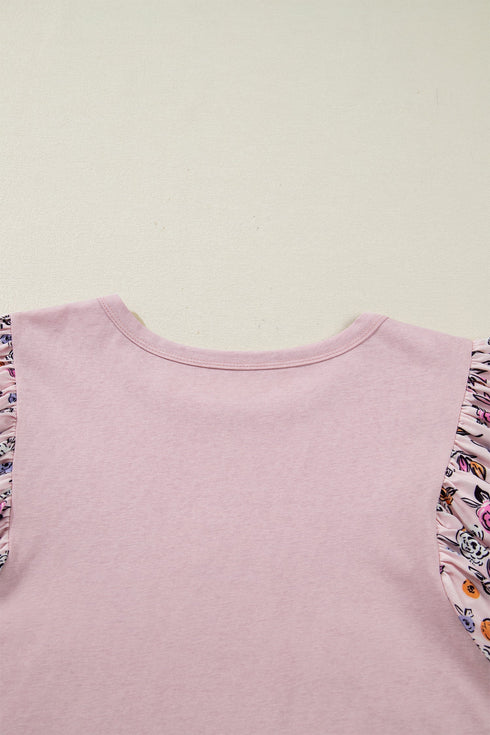 Southern Belle Floral Patchwork Flowy Half Sleeve Blouse
