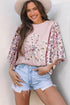 Southern Belle Floral Patchwork Flowy Half Sleeve Blouse