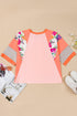 Southern Belle Floral Patchwork Raglan Half Sleeve Top