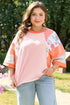 Southern Belle Floral Patchwork Raglan Half Sleeve Top