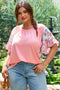 Southern Belle Floral Patchwork Ruffle Sleeve Blouse