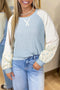 Southern Belle Floral Patchwork Textured Knit Long Sleeve Top
