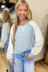 Southern Belle Floral Patchwork Textured Knit Long Sleeve Top
