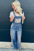 Southern Belle Floral Patchwork Wide Leg Denim Jumpsuit
