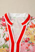 Southern Belle Floral Print Collared Short Sleeve Blouse