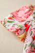 Southern Belle Floral Print Collared Short Sleeve Blouse
