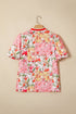 Southern Belle Floral Print Collared Short Sleeve Blouse