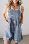 Southern Belle Floral Print Denim Romper Shortalls