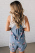 Southern Belle Floral Print Denim Romper Shortalls