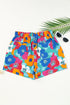 Southern Belle Floral Print Drawstring Elastic Waist Casual Shorts