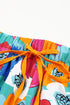 Southern Belle Floral Print Drawstring Elastic Waist Casual Shorts