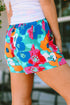 Southern Belle Floral Print Drawstring Elastic Waist Casual Shorts