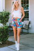 Southern Belle Floral Print Drawstring Elastic Waist Casual Shorts