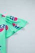 Southern Belle Floral Print Flutter Sleeve V Neck Blouse