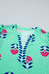 Southern Belle Floral Print Flutter Sleeve V Neck Blouse