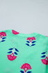 Southern Belle Floral Print Flutter Sleeve V Neck Blouse