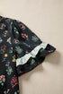 Southern Belle Floral Print Frilled Trim Short Sleeve Blouse