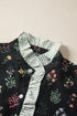 Southern Belle Floral Print Frilled Trim Short Sleeve Blouse