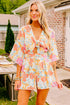 Southern Belle Floral Print Front Tie Romper