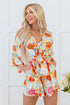 Southern Belle Floral Print Front Tie Romper