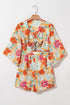 Southern Belle Floral Print Front Tie Romper