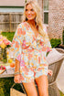 Southern Belle Floral Print Front Tie Romper