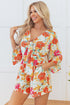 Southern Belle Floral Print Front Tie Romper