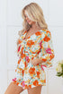 Southern Belle Floral Print Front Tie Romper