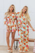Southern Belle Floral Print Front Tie Romper