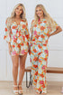 Southern Belle Floral Print Front Tie Romper