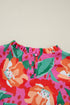 Southern Belle Floral Print Pleated Ruffled Blouse