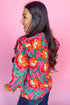 Southern Belle Floral Print Pleated Ruffled Blouse