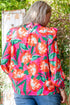 Southern Belle Floral Print Pleated Ruffled Blouse