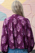 Southern Belle Floral Print Puff Sleeve Button Front Shirt