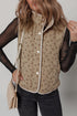 Southern Belle Floral Print Quilted Concealed Button Vest