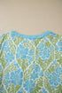 Southern Belle Floral Print Ruffled Half Sleeve Blouse