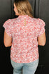 Southern Belle Floral Print Ruffled Sleeve Frill Top