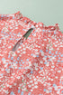 Southern Belle Floral Print Ruffled Sleeve Frill Top