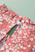 Southern Belle Floral Print Ruffled Sleeve Frill Top